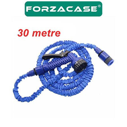 Forzacase 30 Metre Uzayan Bahçe Sulama Araç Yıkama Hortumu 7 Kademeli Başlıklı Tabanca - FC326
