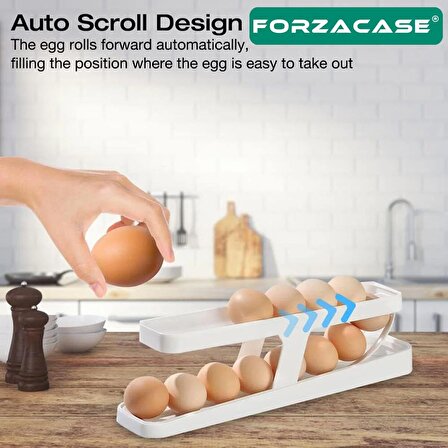 Forzacase 2 Katlı Otomatik Buzdolabı Yumurta Standı Organizer Yumurtalık Rafı Saklama Kabı - FC327