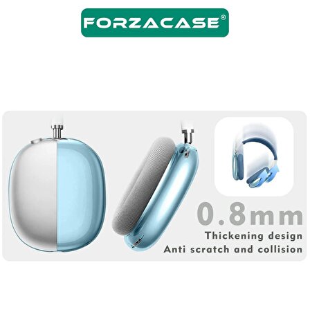 Forzacase Airpods Max ile uyumlu Darbe ve Çizilmelere Karşı Korumalı Silikon Kılıf - FC335 Mavi
