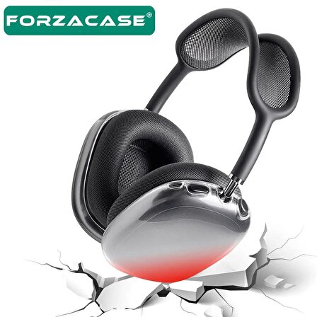 Forzacase Airpods Max ile uyumlu Darbe ve Çizilmelere Karşı Korumalı Silikon Kılıf - FC335 Şeffaf