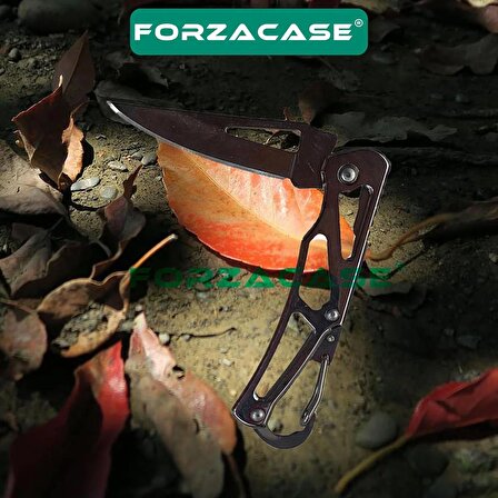 Forzacase Paslanmaz Çelik Ultra Keskin Outdoor Avcılık Kamp Çakısı Kamp Mutfak Bıçağı - FC341 Gümüş