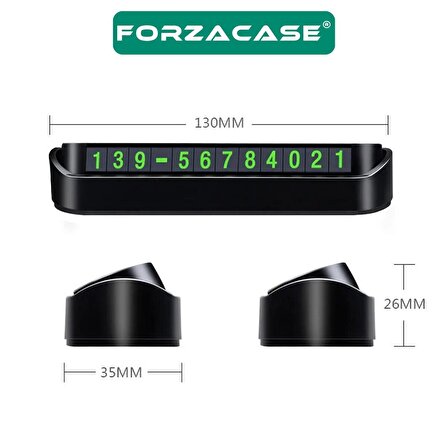 Forzacase Fosforlu Açılır Kapanabilir Numaratör Ön Torpido Üstü Telefon Numarası Göstergesi - FC373