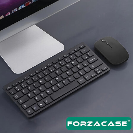Forzacase 2.4 GHz Bilgisiyar ve Tablet uyumlu Kablosuz Bluetooth Klavye + Bluetooth Mouse -FC384