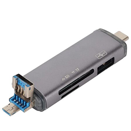 Forzacase USB 3.0 Type C Micro USB Kart Okuyucu 3in1 USB OTG SD/TF - FC441