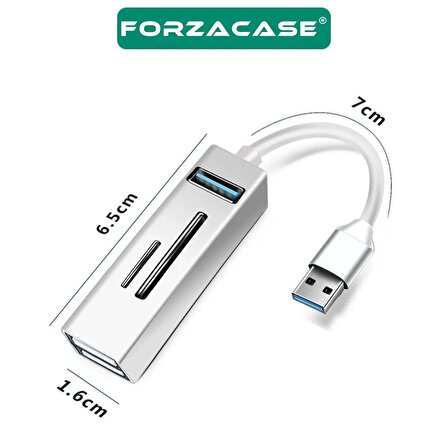Forzacase USB 3.0 Çoğaltıcı Hub Kart Okuyuculu 5in1 USB OTG SD/TF - FC451