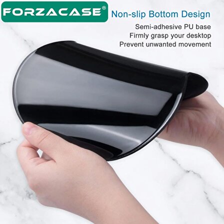 Forzacase Kaydırmaz Silikon Tabanlı Mat Bilek Destekli Mouse Pad 20x24cm Siyah - FC471