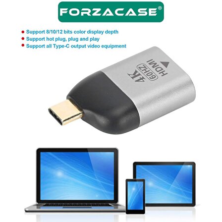 Forzacase Type-C to HDMI 4K 60hz 1080p Tablet Telefon Bilgisiyar için HDMI Dönüştürücü- FC488