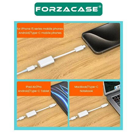 Forzacase Type-C to Lightning Çevirici Adaptör Şarj ve Kulaklık Çevirici - FC497