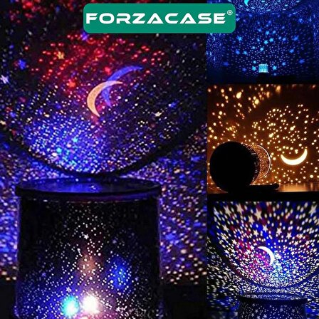 Forzacase Star Lover Kalp Şekilli Projektör Yansıtmalı Genç Çocuk Odası Masa Gece Lambası - FC540