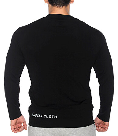 MuscleCloth Basic Uzun Kollu T-Shirt Siyah
