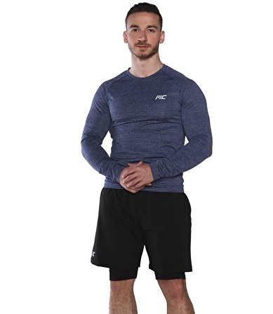 MuscleCloth Pro Stretch Uzun Kollu T-Shirt Lacivert