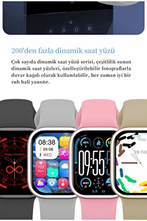 Watch 9 Serisi Uyumlu Sesli Arama Bildirim Sesli Asistan 45MM Akıllı Kadın Saati İos/Android Uyumlu