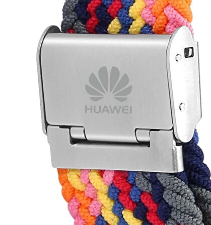 Huawei Watch Fit 1 (NEW) Uyumlu Likralı Soft Kumaş Örgülü Kordon Beden 40 mm Renk Pembe-beyaz