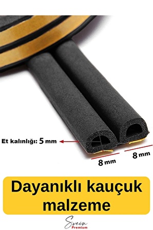 Kapı Ve Pencere Soğuk Izolasyon Bandı Fitili Kendinden Yapışkanlı Kauçuk Yalıtım Bant 2x10 = 20 Mt