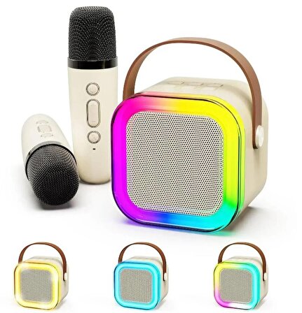 Taşınabilir Bluetooth Hoparlör Kablosuz Karaoke Yılbaşı Müzik Eğlence Bluetooth Hoparlör Mikrafonlu