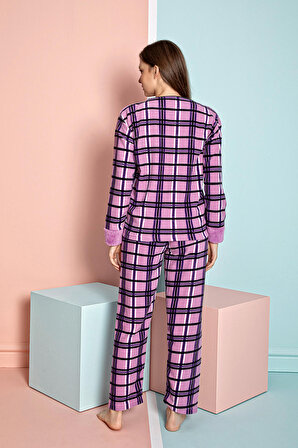 Nisanca Kışlık Kadın Polar Pijama Takımı - Yılbaşı Pijaması 