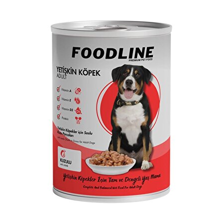 Foodline Karışık 2 çeşit Yetişkin Köpek Konservesi 400 Gr x 12 Adet