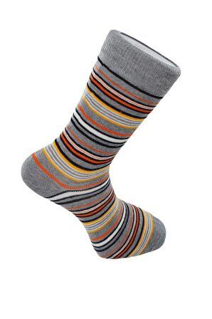 Dode Flora Erkek Pamuk Dikişsiz İnce Çizgili Renkli Konforlu Rahat Özel Seri Soket Çorap