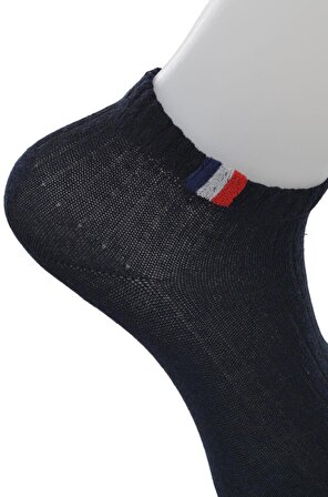 Dode Flora Çega Erkek  Rahat Esnek Dayanıklı Şerit Desenli Pamuk 3 lü Derby Patik Çorap