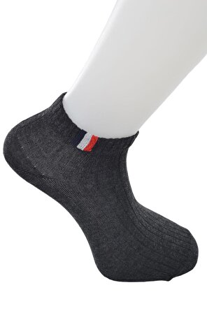 Dode Flora Çega Erkek  Rahat Esnek Dayanıklı Şerit Desenli Pamuk 3 lü Derby Patik Çorap