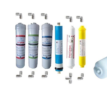 Aquafly 12" Inline 6lı Takım Mineral Su Arıtma Filtresi Kapalı Kasa Cihaz Uyumlu