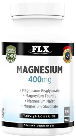 Magnesium Magnezyum Bisglisinat Malat Taurat Glukonat 180 Tablet