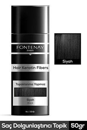 FontenaySaç Dolgunlaştırıcı Keratin Fibers Siyah Topik Saç Tozu 50gr
