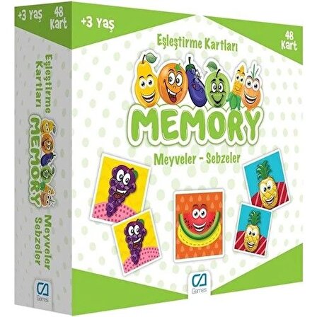TWOX Games Memory Eşleştirme Kartları Meyve Sebzeler 48 Kart 5040