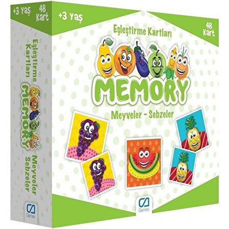 TWOX Games Memory Eşleştirme Kartları Meyve Sebzeler 48 Kart 5040