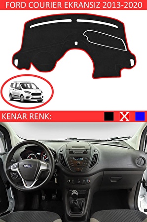 Ford Focus 2 2005-2010 İçin Uygun Torpido Koruma Halısı Siyah Kenar Renk Kırmızı