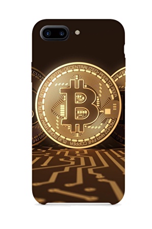 FRNCH CASE Apple İphone 7 Plus Uyumlu Bitcoin Figürlü İçi Kadife Lansman Slikon Telefon Kılıfı FRK10001-1001-7PLUS