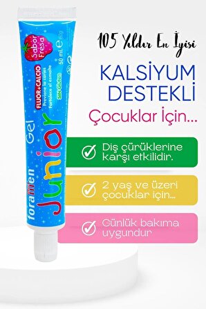 Foramen Çocuklar Için Çilek Aromalı Kalsiyum Destekli Çürüme Karşıtı Diş Macunu 50 Ml/60 gr