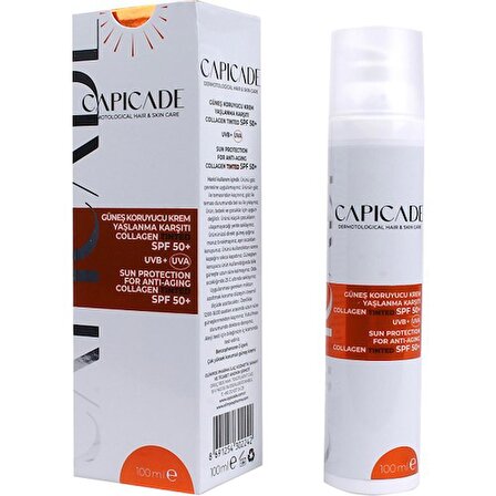 Capicade Güneş Koruyucu Krem Yaşlanma Karşıtı Collagen Tinted SPF50 + 100 ml(Yeni Ambalaj)