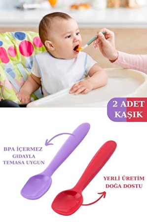 Flosoft 3 Adet 275ml Contalı Kilitli Mama Saklama Kabı Ve Silicolife 2 Adet Silikon Mama Kaşığı Seti