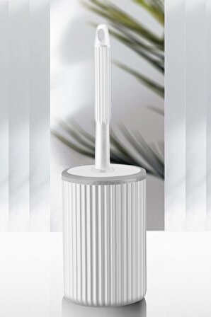 Flora 5 Parça Banyo Seti (Çöp Kovası 6 lt, WC Fırça, Sıvı Sabunluk, Katı Sabunluk, Diş Fırçalık) Beyaz