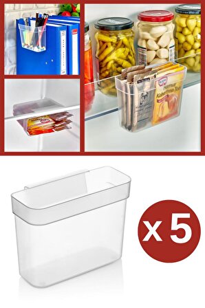 Flora 5 Adet Asılabilir Buzdolabı Düzenleyici, Çok Amaçlı Mini Kutu, Dolap İçi Organizer 5’li Set