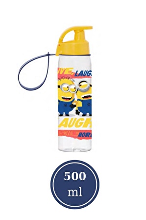 Flosoft Lisanslı Minions Matara, Minyonlar Desenli Okul Suluğu, Sızdırmaz Öğrenci Suluk 500ml