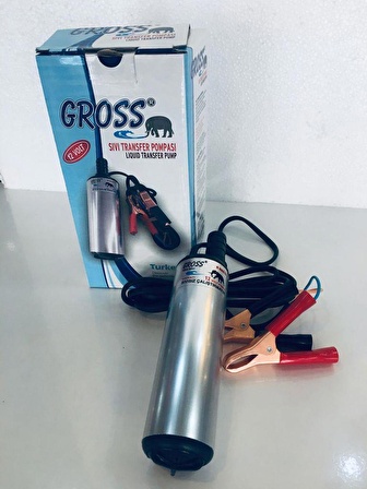 Gross 24 Volt Dalgıç Pompa Ø 40 Sıvı Aktarım Mazot Transfer Pompası Alüminyum