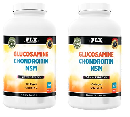 Glucosamine Chondroitin MSM Collagen Vitamin D Glukozamin 300 Tablet X 2 KUTU