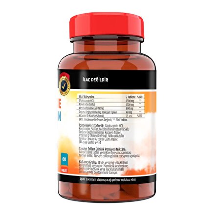 Glucosamine Chondroitin MSM Collagen Vitamin D Glukozamin 60 Tablet X 3 KUTU