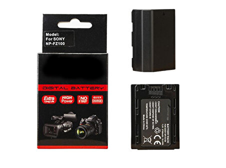 NP-FZ100 Batarya Sony Uyumlu A7 III,A7 S III,A7 IV,A7R III,A7R IV,A7 C,A6600,A9,A9 II Batarya Pil