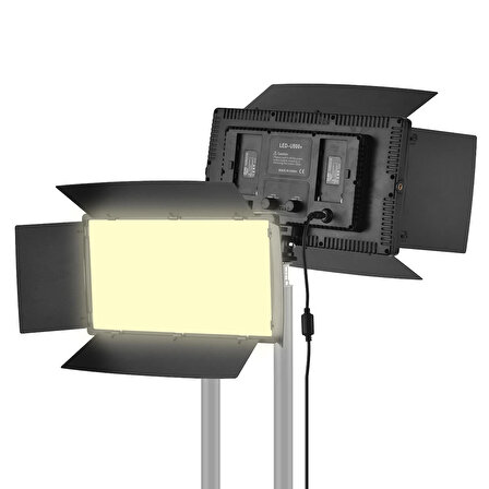 Fototek 800 Led Pro Led-800 Video Işık Panelli Kamera Işığı Youtube Video Işık iki adet Batarya + 2M Ayak
