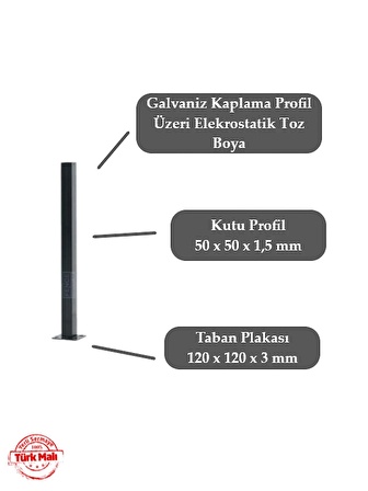 Panel Çit Direği 75 Cm | Antrasit