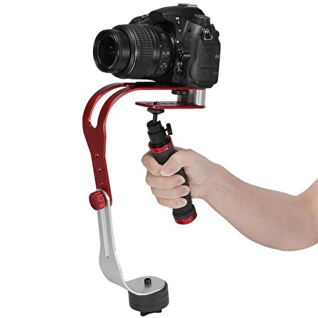 Kırmızı Stabilizer Dslr Fotoğraf Makinesi Kamera Video Titreşim Engelleyici