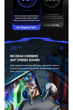 qasul YENİ NESİL G20 Kablosuz TWS Müzik Ve Oyuncu Kulaklığı Bluetooth Kulak İçi Kulaklık oyuncukualaklık