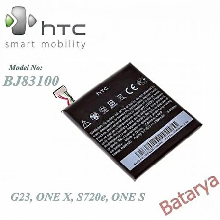 HTC ONE X Batarya HTC ONE S G23 S720E Bj83100 Uyumlu Batarya