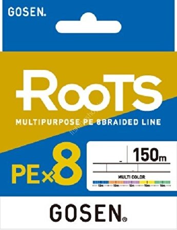 Gosen X8 Roots PE 0.8 0,153mm 8 Kat İp Misina 150mt MULTİCOLOR