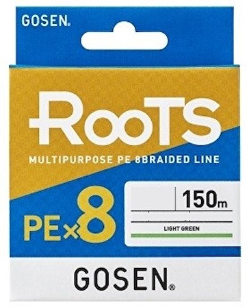 Gosen X8 Roots PE 2.0 0,242mm 8 Kat İp Misina 150mt A.Yeşil