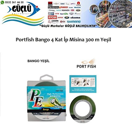Portfish PE Bango 4 Kat 300M İP MİSİNA YEŞİL 0,16MM