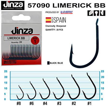 Jinza 57090 Limerik Blue Mavi Olta İğnesi 20’li Paket NO:2